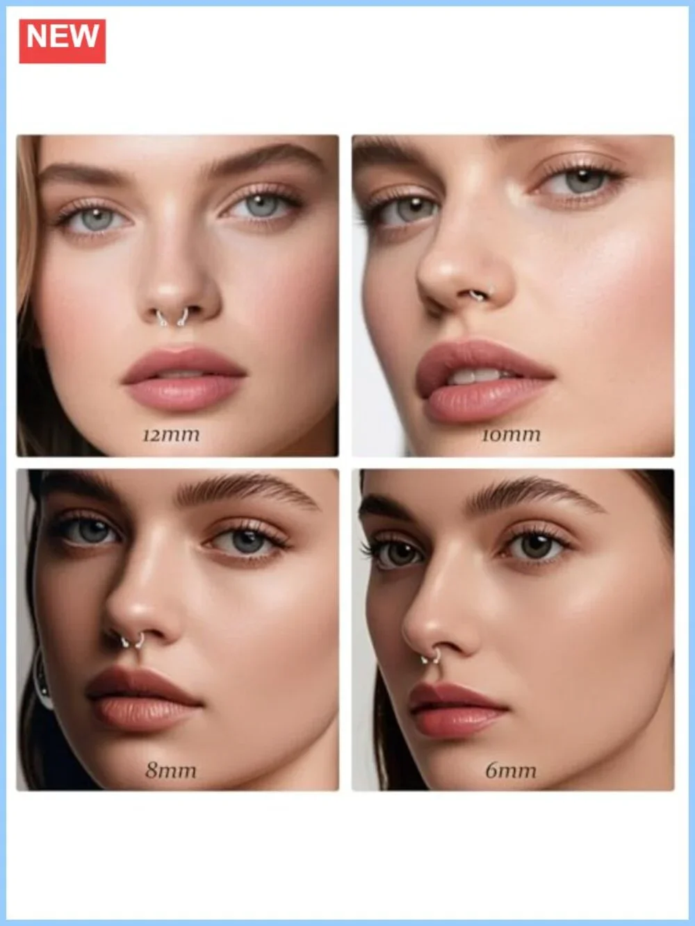 16G Surgical Steel Horseshoe Septum Ring Nose Piercing Jewelry Hoop